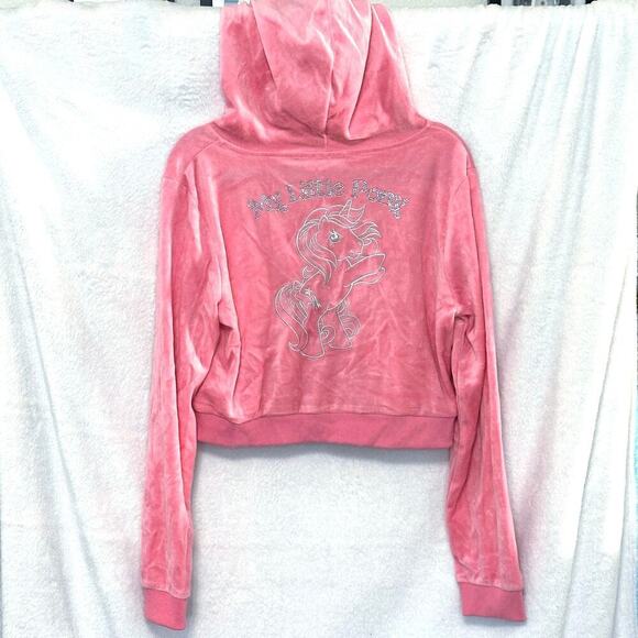 Dolls Kill Tops - Dolls Kill x My Little Pony power ponies pink velour Track jacket Sz XXL 2X